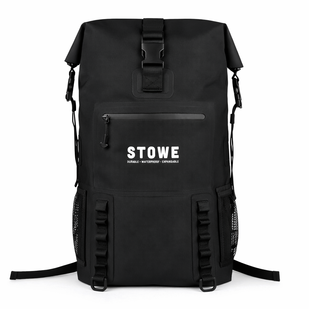 STOWE Waterproof Expandable Dry Travel Bag (Black)