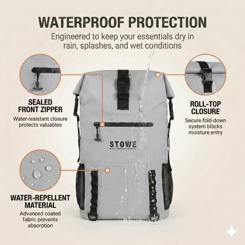 STOWE Waterproof Expandable Dry Travel Bag (Grey)